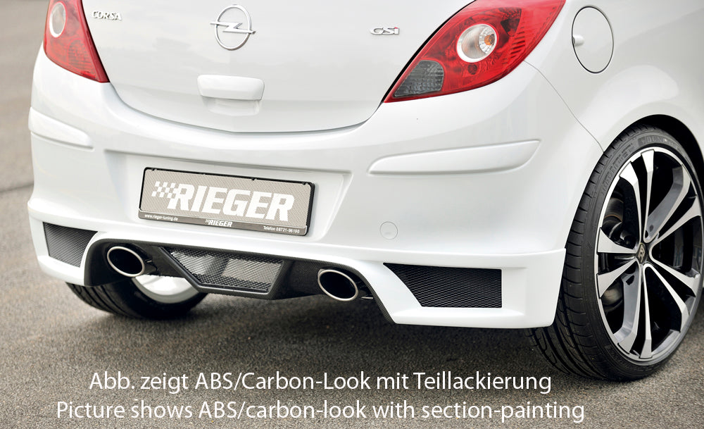 Rieger Heckschürzenansatz für Opel Corsa D 3-tür.