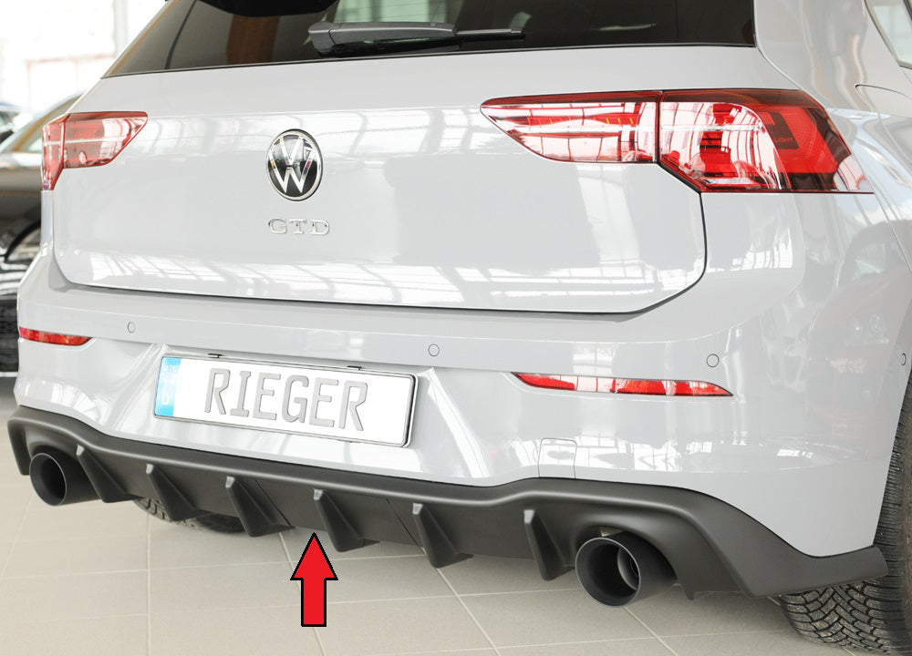 Rieger Heckeinsatz (wie 59610+AHK) für VW Golf 8 GTI 5-tür.