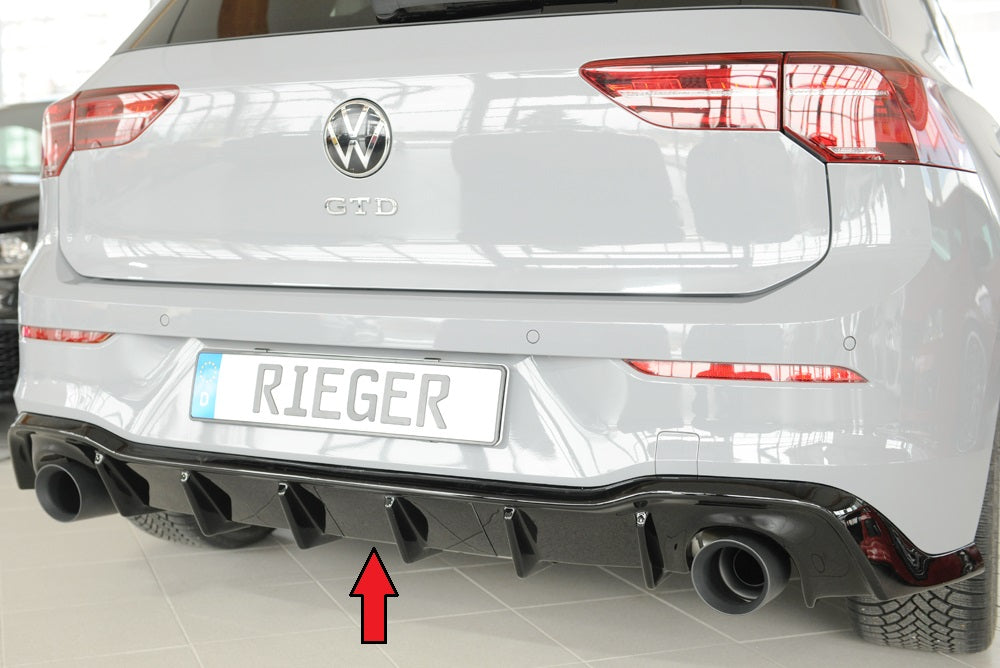 Rieger Heckeinsatz (wie 88291+AHK) für VW Golf 8 GTI 5-tür.