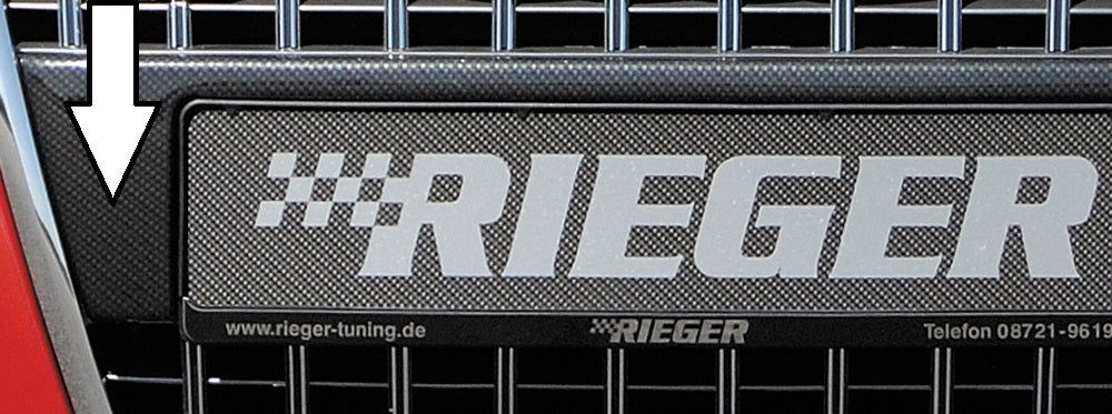 Rieger Kennzeichenauflage aus ABS/Carbon-Look für Audi A3 (8P) 3-tür.