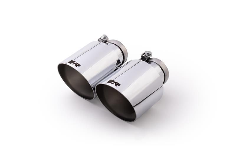 Remus Endrohr-Set bestehend aus 2 Endrohren   115 mm schräg, lasergraviert, verchromt, mit einstellbarem Kugelanschluss für _Endrohre 2 Endrohre schrä