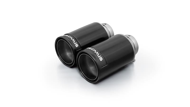 Remus Endrohr Set 2 Endrohre : 98 mm Street Race Black Chrome, mit einstellbarem Kugelanschluss für _Endrohre 2 Endrohre Street Race Black Chrome | EG