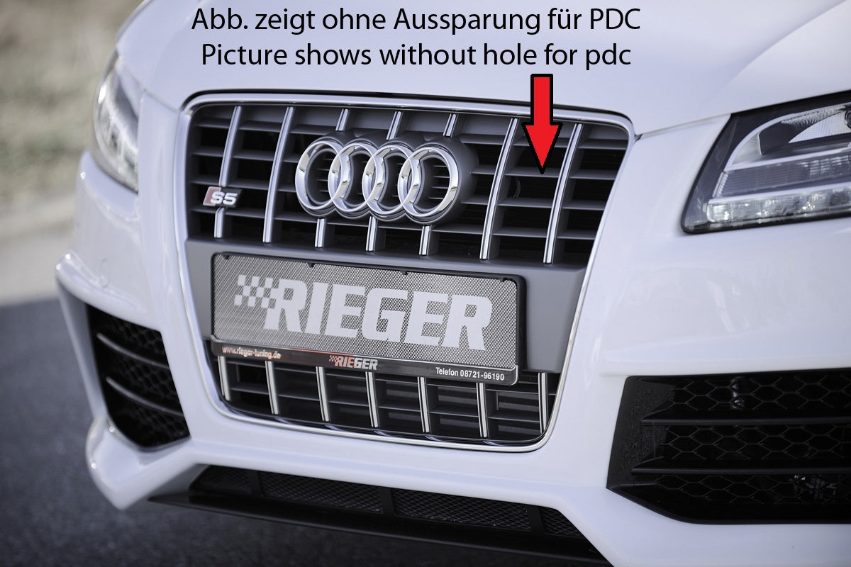 Rieger Kühlergrill Audi S5 (B8), platinumgrau für Audi A5 (B8/B81) Cabrio