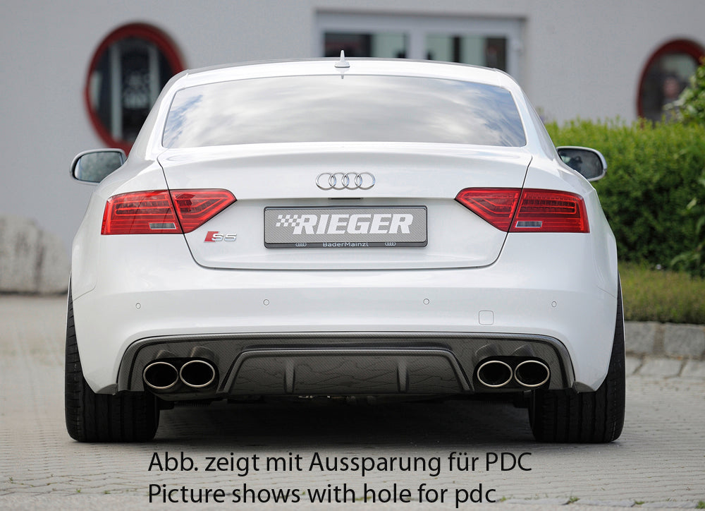 Rieger Audi S-Line Heckschürze (ohne Heckeinsatz) für Audi A5 (B8/B81) Cabrio