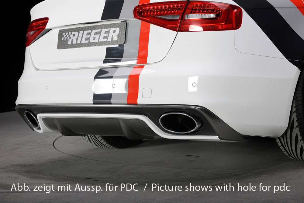 Rieger Audi S-Line Heckschürze (ohne Heckeinsatz) für Audi A4 (B8/B81) Avant