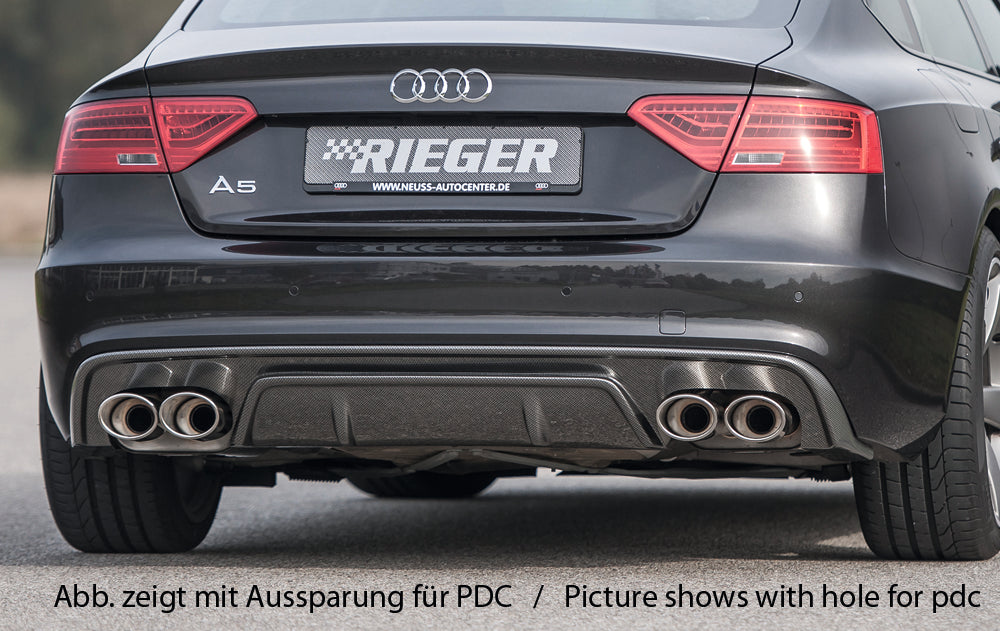 Rieger Audi S-Line Heckschürze (ohne Heckeinsatz) für Audi A5 (B8/B81) Sportback
