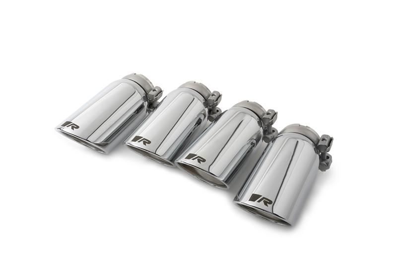 Remus Endrohr Set li/re je 2 Endrohre : 84 mm schräg, verchromt, mit einstellbarem Kugelanschluss für _Endrohre 4 Endrohre schräg | EG-Gutachten/ABE