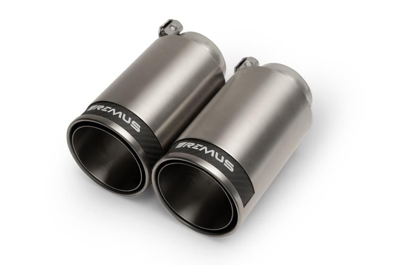 Remus Endrohr-Set links/rechts je 2 Endrohre   84 mm Street Race, poliert, mit einstellbarem Kugelanschluss für _Endrohre 4 Endrohre Street Race | EG-