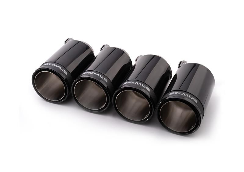 Remus Endrohr Set li/re je 2 Endrohre : 98 mm Street Race Black Chrome, mit einstellbarem Kugelanschluss für _Endrohre 4 Endrohre Street Race Black Ch