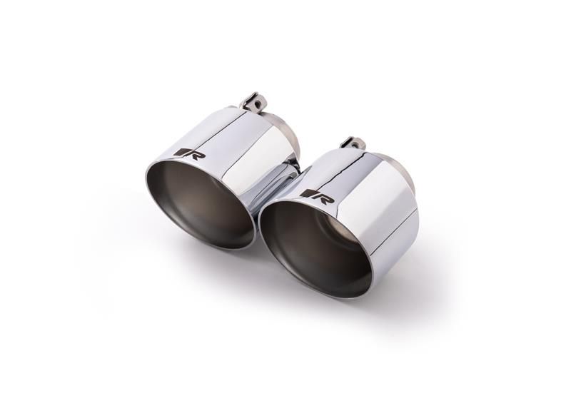 Remus Endrohr-Set li/re je 2 Endrohre   115 mm schräg (L = 145 mm) verchromt, lasergraviert, mit einstellbarem Kugelanschluss für _Endrohre 4 Endrohre