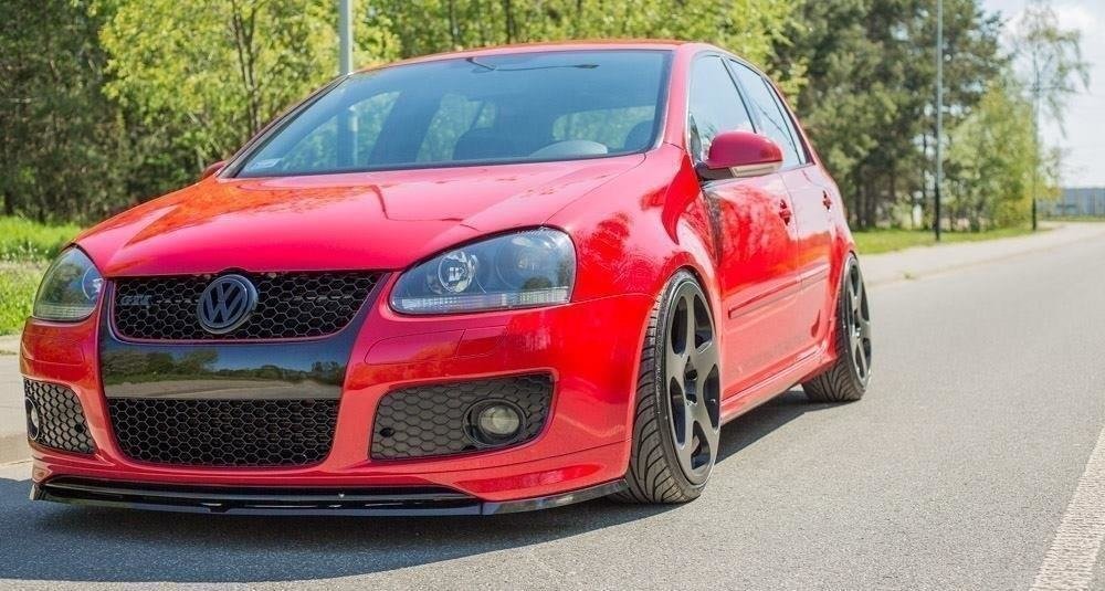 Maxton Design Street+ Spoilerlippe Front Ansatz passend für VW GOLF 5 GTI (FÜR GTI 30TH Frontansatz) schwarz Hochglanz
