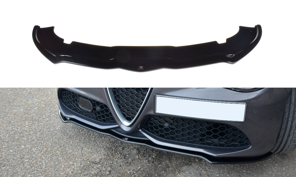 Maxton Design Street+ Spoilerlippe Front Ansatz V.1 passend für ALFA ROMEO GIULIA VELOCE schwarz Hochglanz