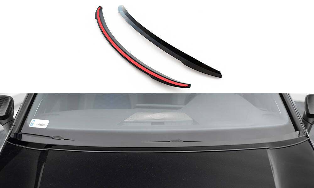 Maxton Design Verlängerung motorhaube VW Golf Mk8 schwarz Hochglanz für Volkswagen Golf Mk8