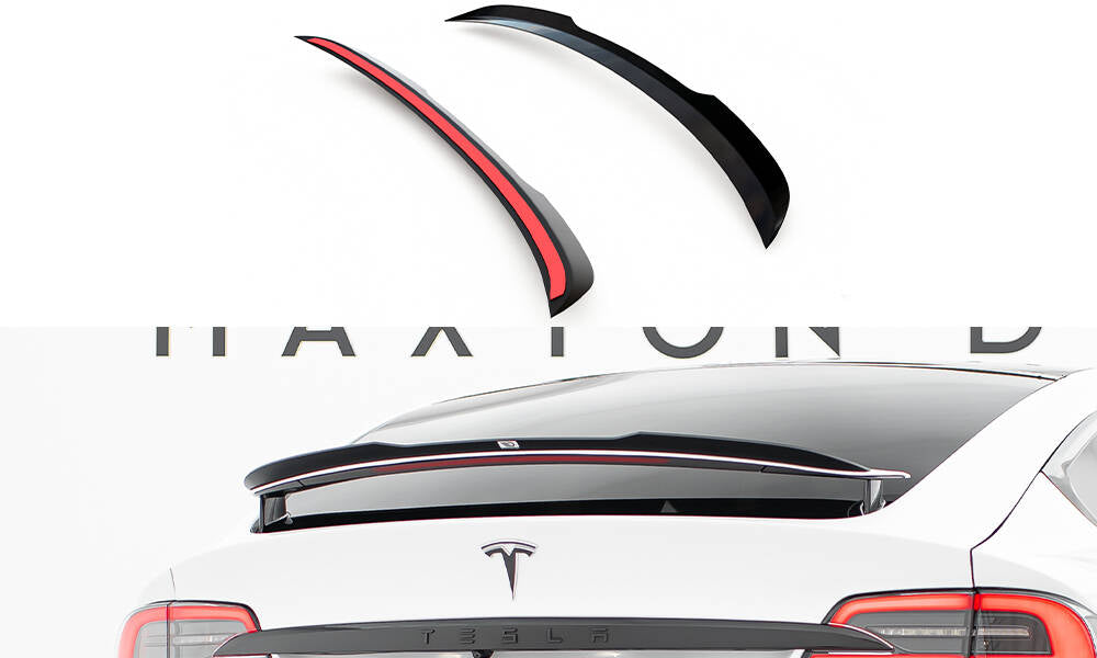 Maxton Design Spoiler CAP V.1 passend für TESLA MODEL X schwarz Hochglanz