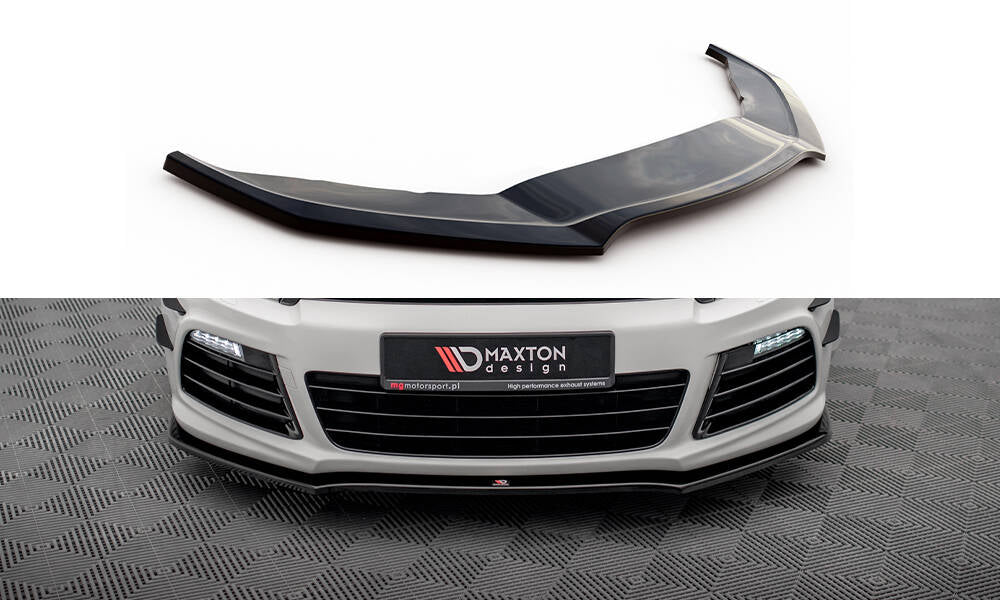 Maxton Design Street+ Spoilerlippe Front Ansatz passend für VW SCIROCCO R ver2 schwarz Hochglanz