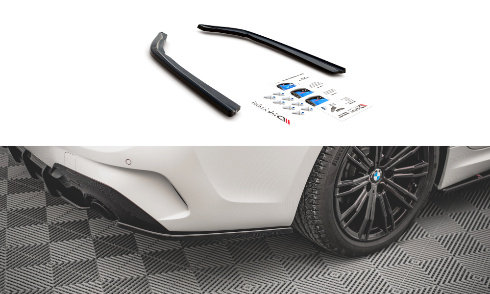 Maxton Design Heck Ansatz Flaps Diffusor V.2 passend für BMW 3er G20 / G21 M-Paket schwarz Hochglanz