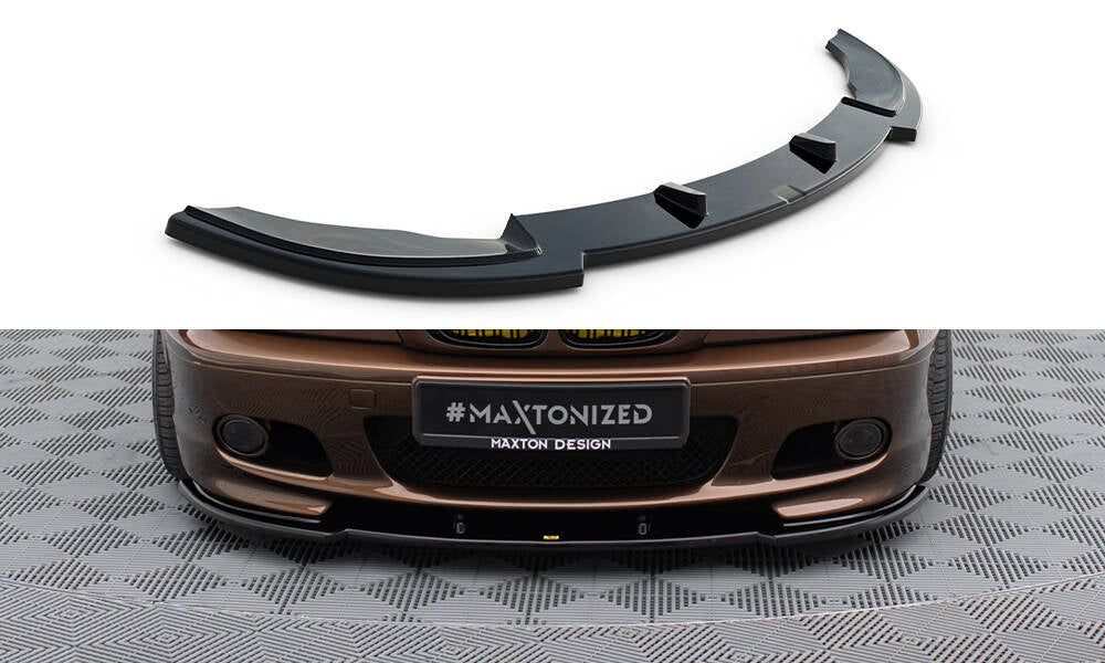Maxton Design Street+ Spoilerlippe Front Ansatz V.1 passend für BMW 3er E46 M Paket COUPE schwarz Hochglanz