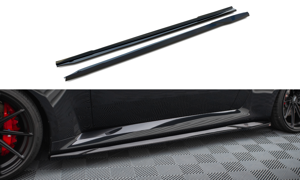 Maxton Design Street+ Seitenschweller Leisten V.2 passend für BMW M2 G87 schwarz Hochglanz