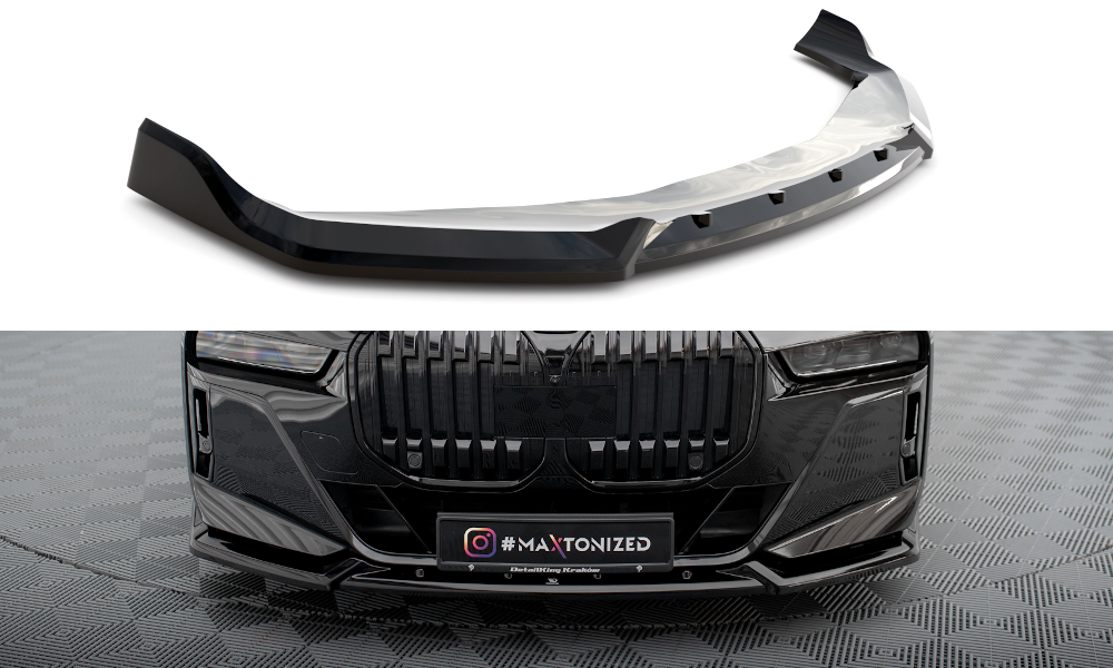 Maxton Design Street+ Spoilerlippe Front Ansatz V.2 passend für BMW 7 M-Paket / M760e / i7 M-Paket G70 schwarz Hochglanz