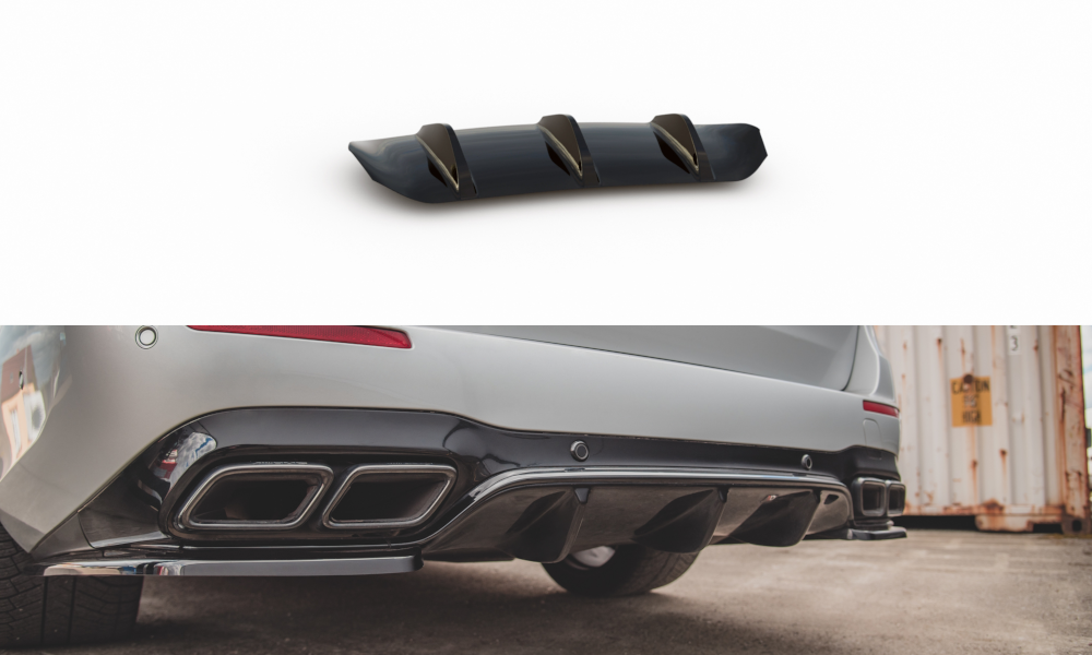 Maxton Design Diffusor Heck Ansatz passend für Mercedes-Benz E63 AMG Kombi/Limousine S213/W213 schwarz Hochglanz