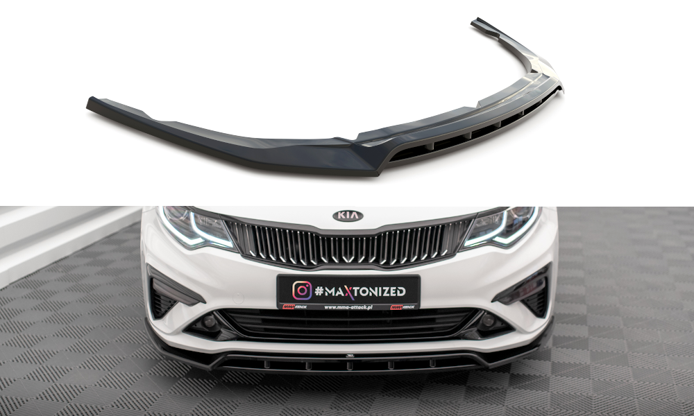 Maxton Design Street+ Spoilerlippe Front Ansatz V.1 passend für Kia Optima Mk4 Facelift schwarz Hochglanz