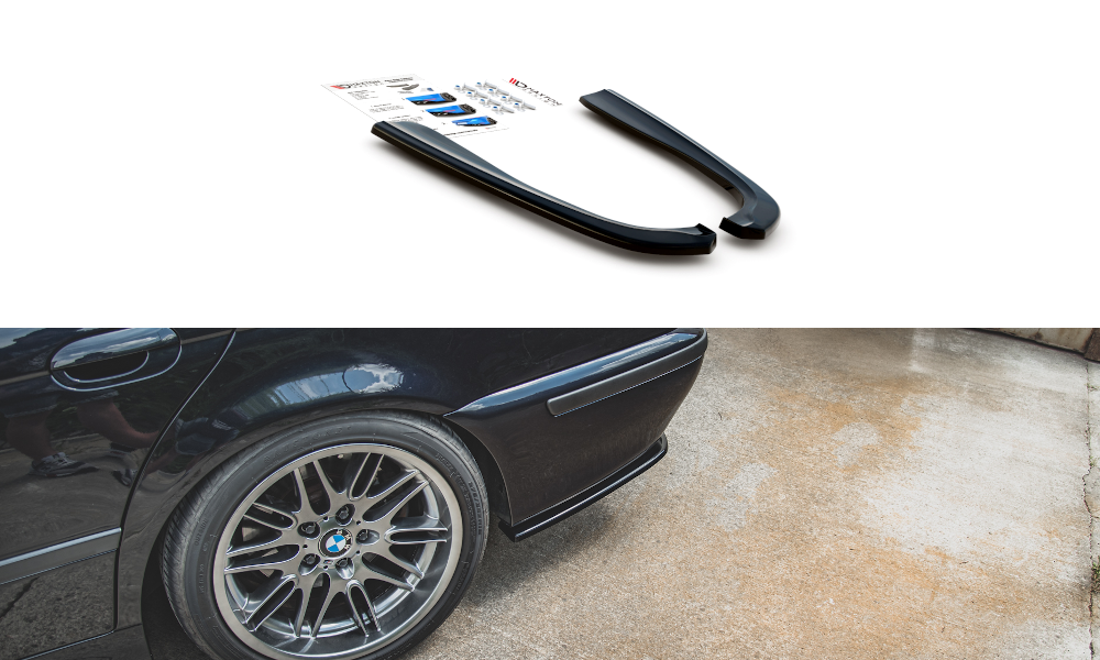 Maxton Design Heck Ansatz Flaps Diffusor passend für BMW M5 / 5 M-Paket E39 schwarz Hochglanz