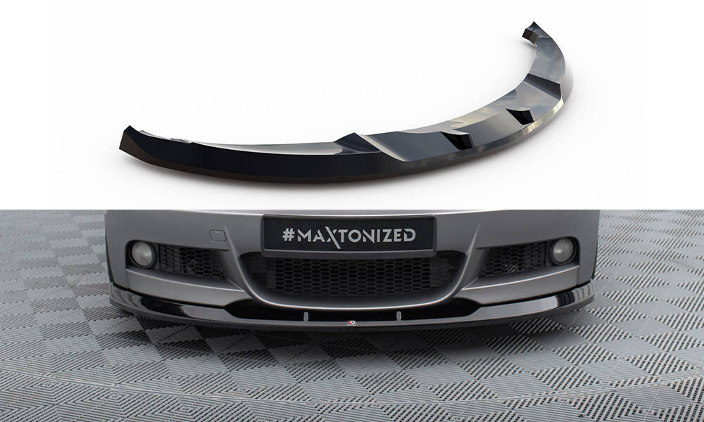 Maxton Design Street+ Spoilerlippe Front Ansatz V.2 passend für BMW 1er M-Paket E82 schwarz Hochglanz