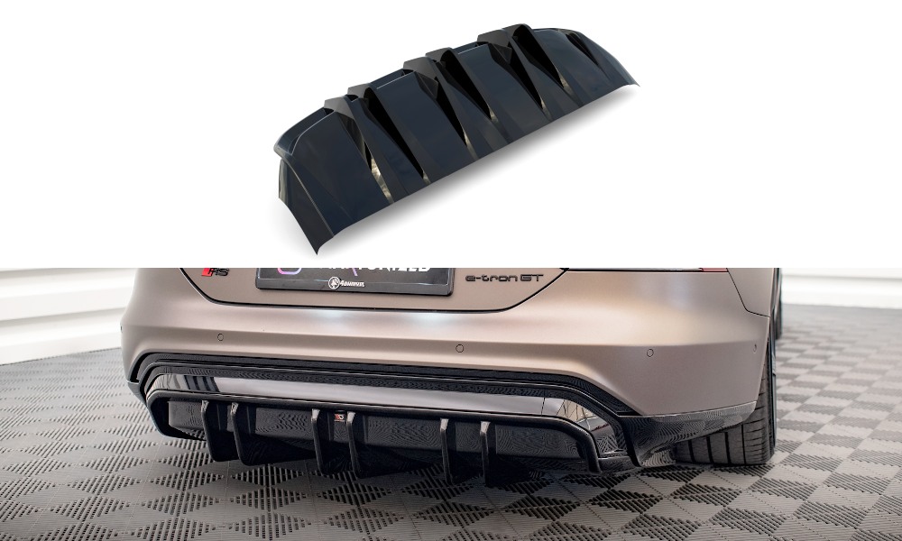 Maxton Design Diffusor Heck Ansatz passend für Audi e-Tron GT / RS GT Mk1 schwarz Hochglanz