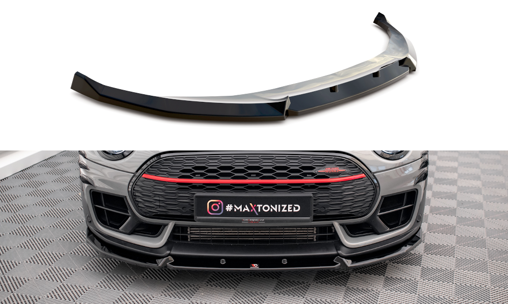 Maxton Design Street+ Spoilerlippe Front Ansatz V.4 passend für Mini Cooper Clubman John Cooper Works F54 Facelift schwarz Hochglanz