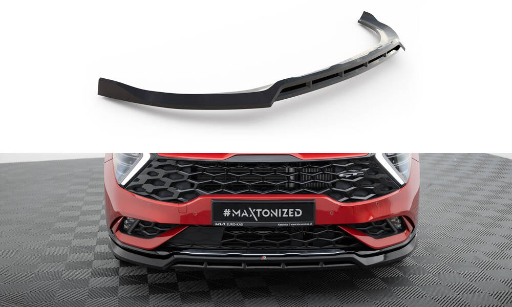 Maxton Design Street+ Spoilerlippe Front Ansatz V.2 passend für Kia Sportage GT-Line Mk5 schwarz Hochglanz