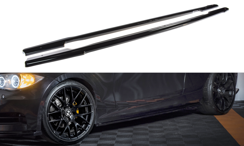 Maxton Design Street+ Seitenschweller Leisten passend für BMW 1er E81 / E87 Facelift schwarz Hochglanz
