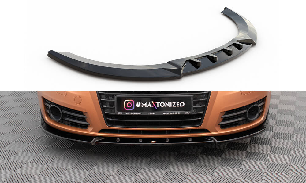Maxton Design Street+ Spoilerlippe Front Ansatz V.2 passend für Audi A7 C7 schwarz Hochglanz