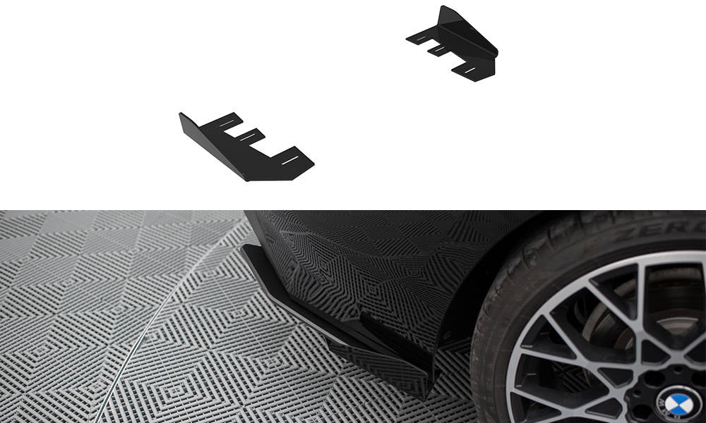 Maxton Design Hintere Seiten Flaps passend für BMW 2 Coupe G42 schwarz Hochglanz