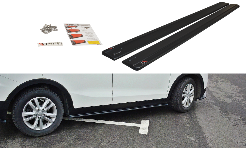 Maxton Design Street+ Seitenschweller Leisten passend für SSANGYONG TIVOLI schwarz Hochglanz