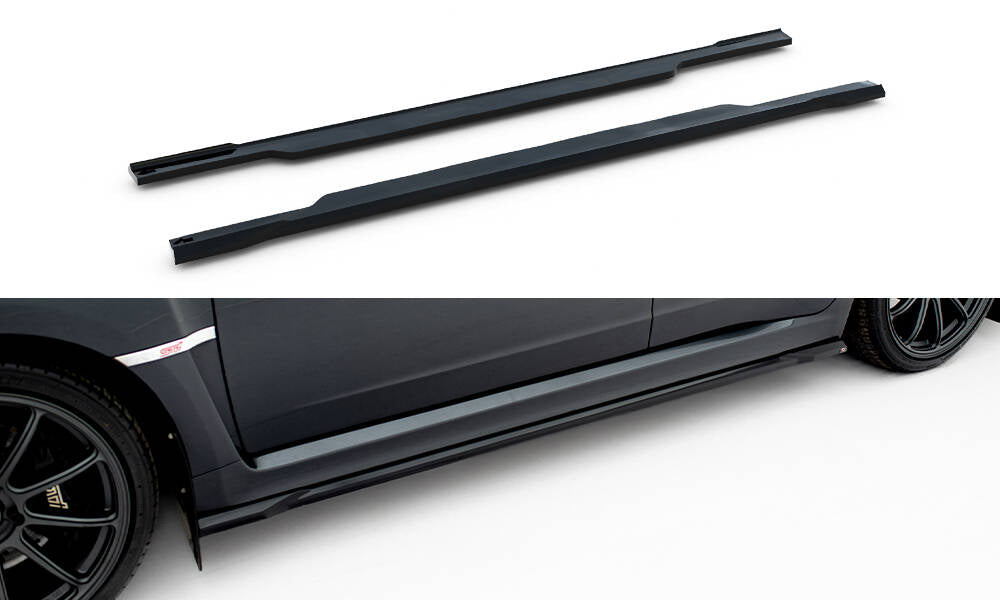 Maxton Design Street+ Seitenschweller Leisten V.2 passend für Subaru Impreza WRX STI Mk3 Facelift schwarz Hochglanz