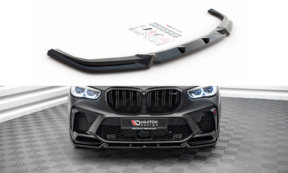 Maxton Design Street+ Spoilerlippe Front Ansatz V.1 passend für BMW X5M F95 schwarz Hochglanz