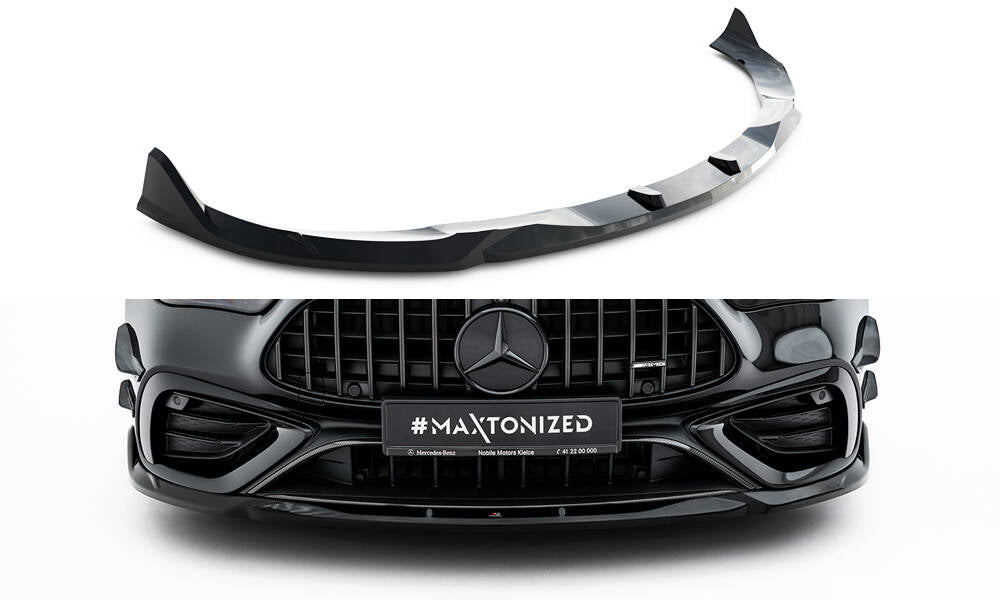 Maxton Design Street+ Spoilerlippe Front Ansatz V.2 passend für Mercedes-AMG CLE 53 C236 schwarz Hochglanz