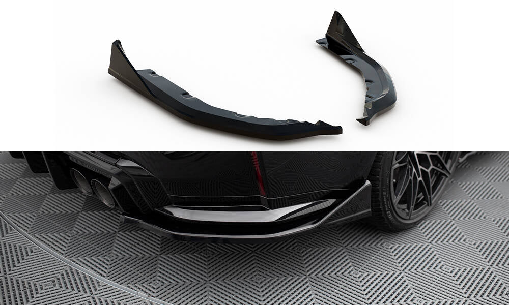Maxton Design Heck Ansatz Flaps Diffusor V.6 passend für CSL Look (Für heckansatz v.1) BMW M3 Limousine / Touring G80 / G81 schwarz Hochglanz