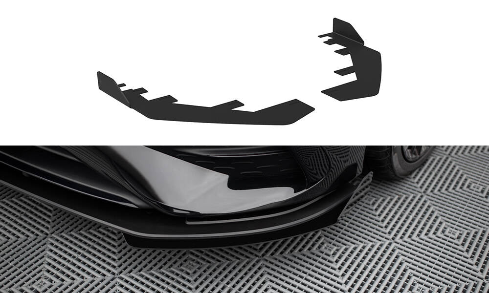 Maxton Design Front Stoßstange Flaps passend für Mercedes-AMG A35 W177 Facelift schwarz Hochglanz