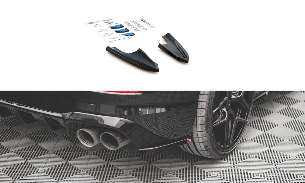 Maxton Design Heck Ansatz Flaps Diffusor V.3 für Volkswagen Golf R Mk8 Carbon Look