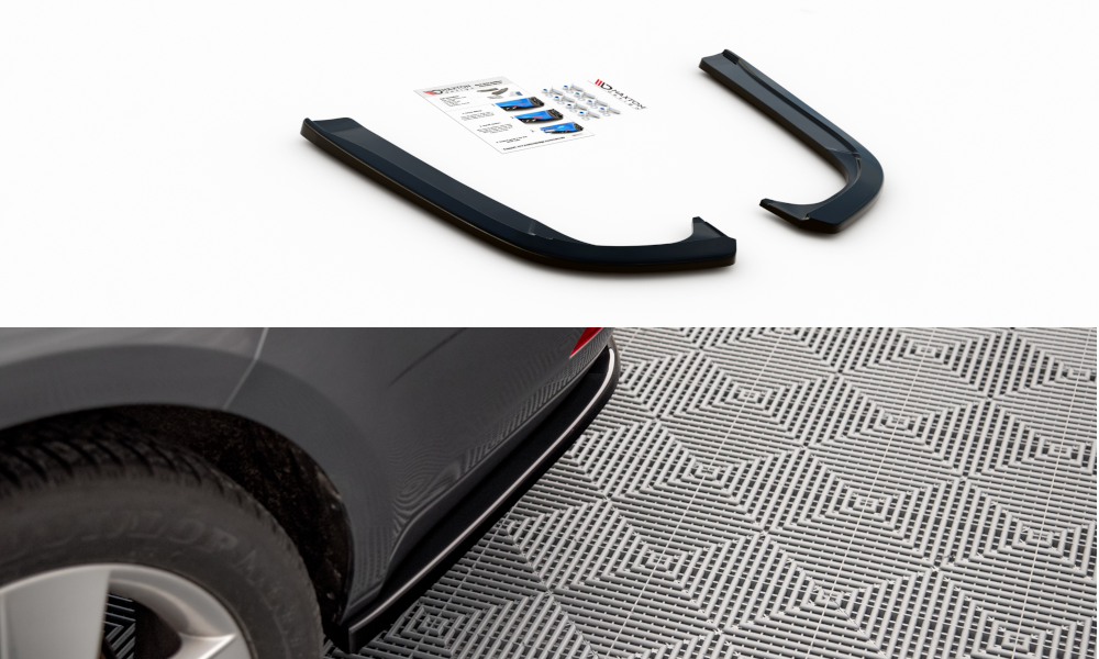 Maxton Design Heck Ansatz Flaps Diffusor passend für Skoda Octavia Mk3 Facelift schwarz Hochglanz