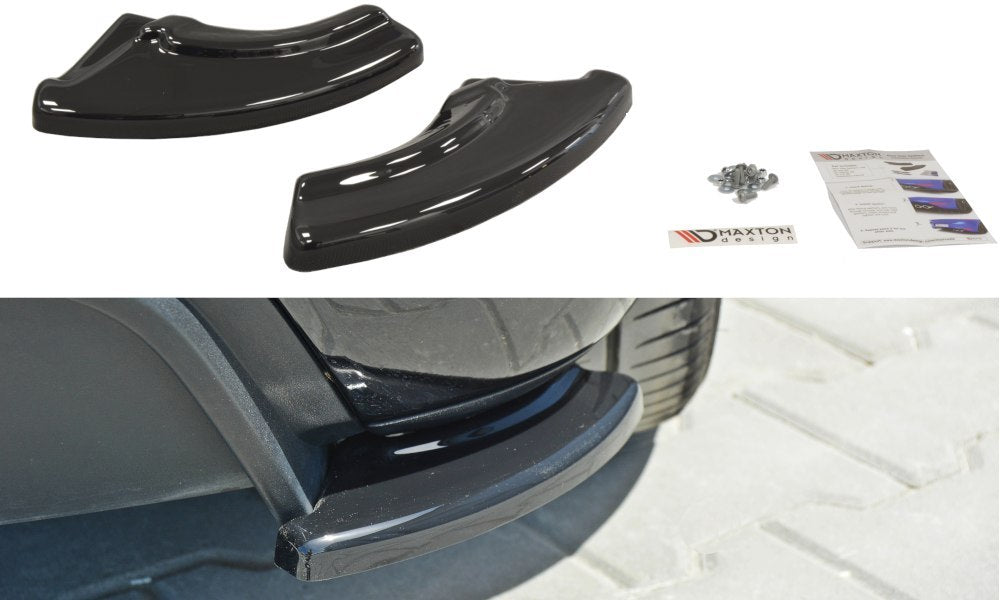 Maxton Design Heck Ansatz Flaps Diffusor passend für passend für Fiat Punto Evo Abarth schwarz Hochglanz schwarz Hochglanz