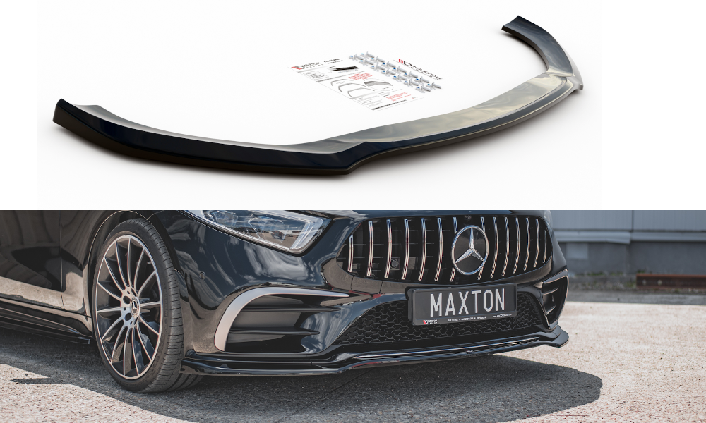 Maxton Design Street+ Spoilerlippe Front Ansatz V.3 passend für Mercedes-AMG CLS 53 C257 schwarz Hochglanz