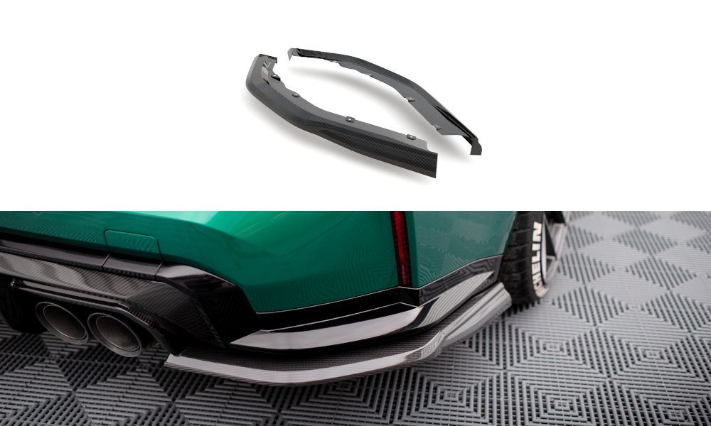 Maxton Design Prepreg Carbon Fiber Heck Ansatz Flaps Diffusor passend für BMW M3 Limousine / Touring G80 / G81