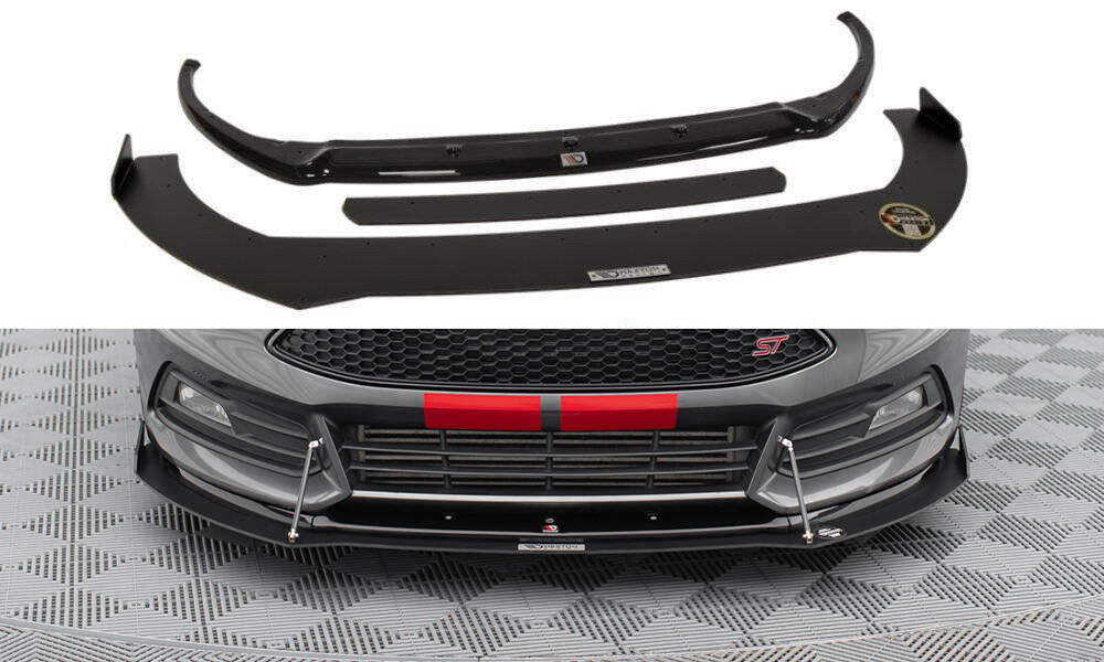 Maxton Design Hybrid Street+ Spoilerlippe Front Ansatz V.2 passend für Ford Focus ST Mk3 FL