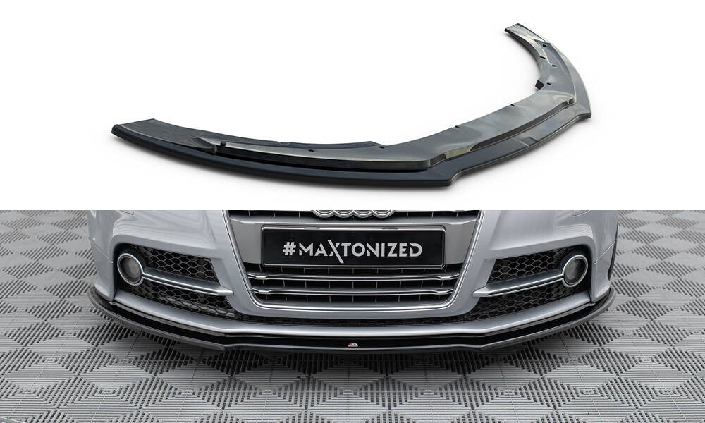 Maxton Design Street+ Spoilerlippe Front Ansatz V.1 passend für Audi TT S / TT S-Line 8J Facelift schwarz Hochglanz