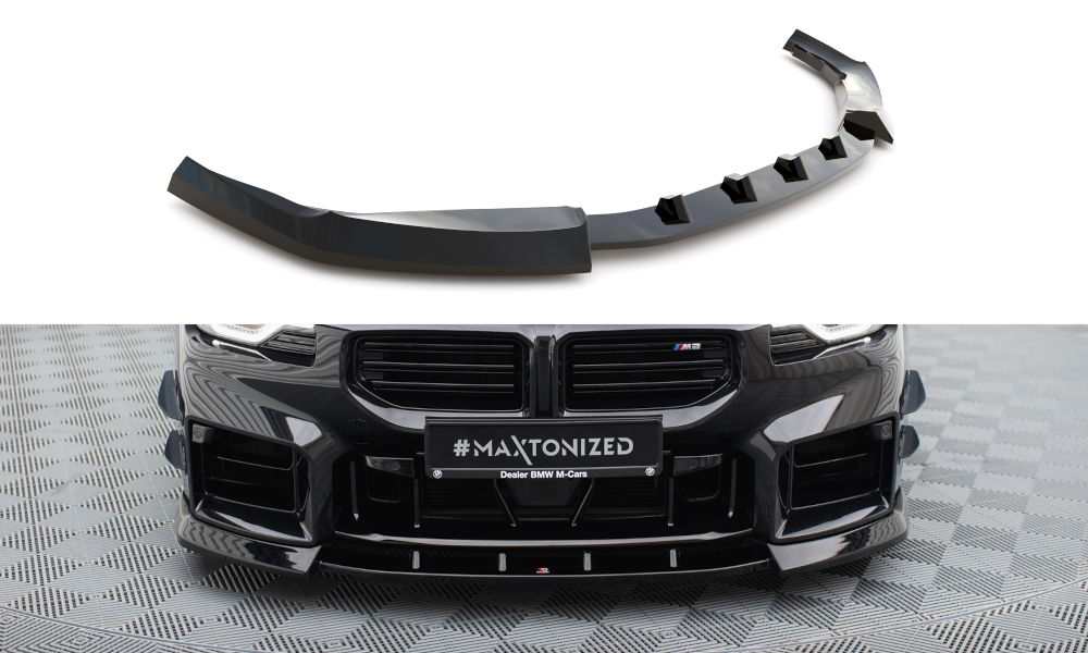 Maxton Design Street+ Spoilerlippe Front Ansatz V.3 passend für BMW M2 G87 schwarz Hochglanz