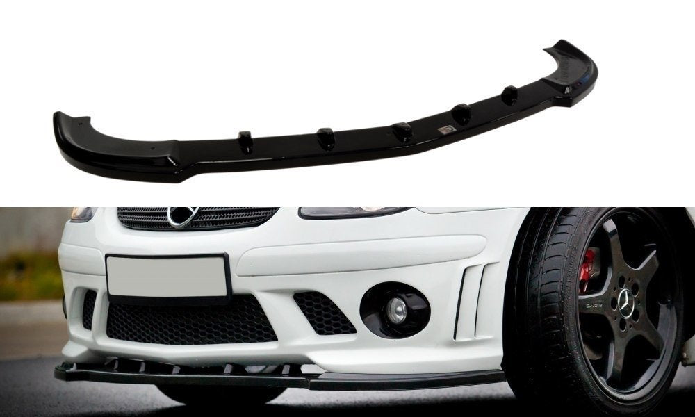 Maxton Design Street+ Spoilerlippe Front Ansatz passend für MERCEDES SLK R170 FÜR AMG 204 STOßSTANGE schwarz Hochglanz
