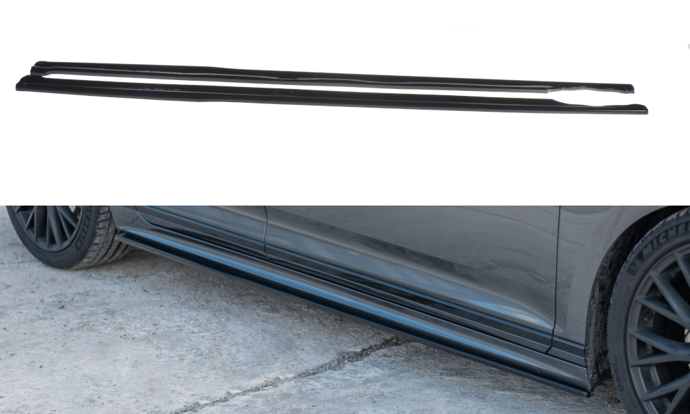 Maxton Design Seitenschweller Ansatz für Volkswagen Passat R-Line B8 Carbon Look