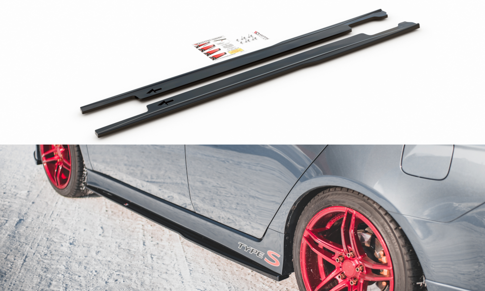 Maxton Design Street+ Seitenschweller Leisten V.2 passend für Honda Accord Mk7 Type-S schwarz Hochglanz